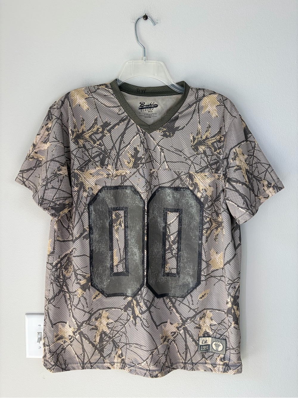 Brooklyn Cloth Camo Short Sleeve 00 Jersey Shirt Streetwear Camouflage